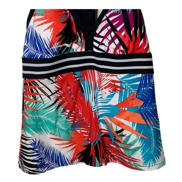 Jag Swim Tankini Top XS Tropical Floral Print Black Trim NWT - Picture 3 of 12